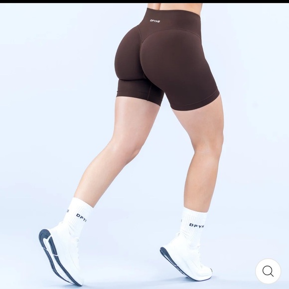 Dfyne umber defy 4.5” High-Waist Brown Bike Shorts - Picture 3 of 9